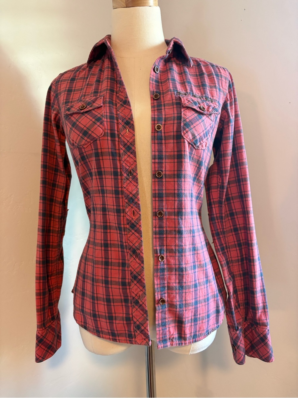Maison Scotch Star de la Saison Women’s pink flannel shirt